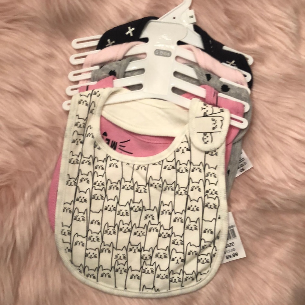 Brand new with tags - 5 adorable bibs!